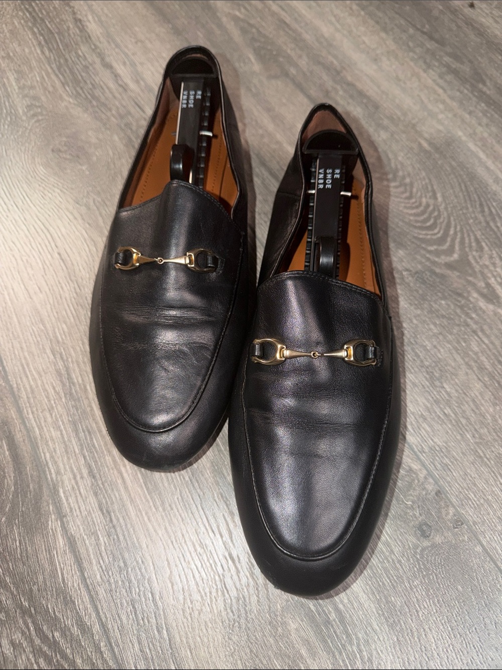 Coach Black Leather Women's Bit Loafers with Gold Hardware Women’s 10B